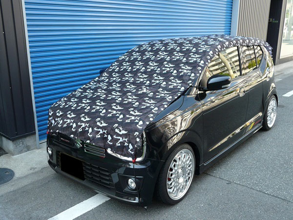 ABARTH アバルト 500 595 迷彩ハーフ ボディカバー S 収納袋付き 着脱 